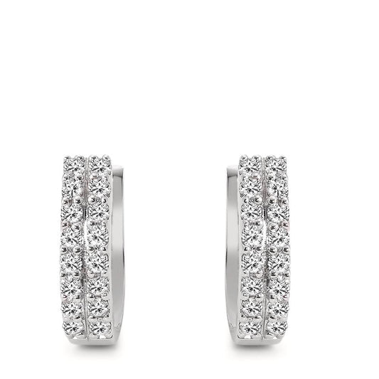 Créoles à charnières Or blanc 18K Diamant 0.57 ct, 32 Pierres, w-si