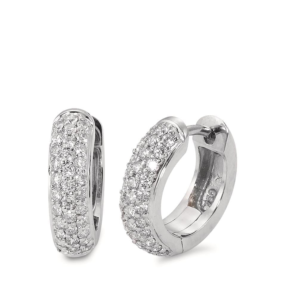 Hopfällbara örhängen 750/18 K vitguld diamant 0.50 ct, 66 stenar, w-si
