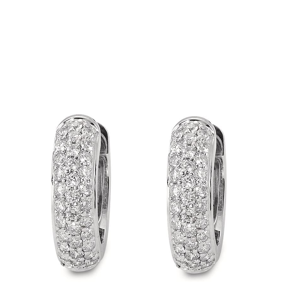 Hopfällbara örhängen 750/18 K vitguld diamant 0.50 ct, 66 stenar, w-si