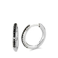 Orecchini circolari Oro bianco 750/18 carati Diamante nero, 0.11 ct, 24 pietra, w-si