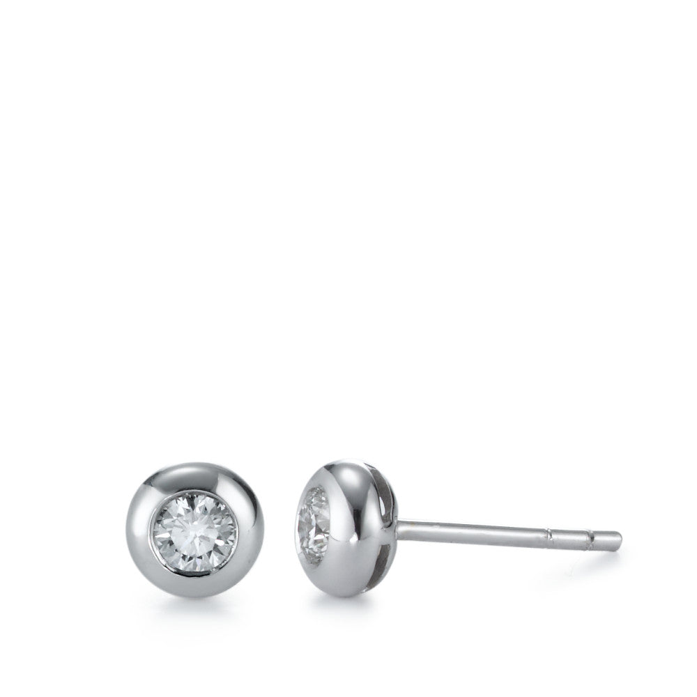 Stud earrings 18k White Gold Diamond 0.25 ct, 2 Stones, w-si Ø5.5 mm