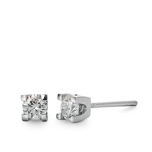 Pendientes 750/oro blanco de 18 quilates Diamante 0.30 ct, 2 piedras, w-si Ø3.5 mm