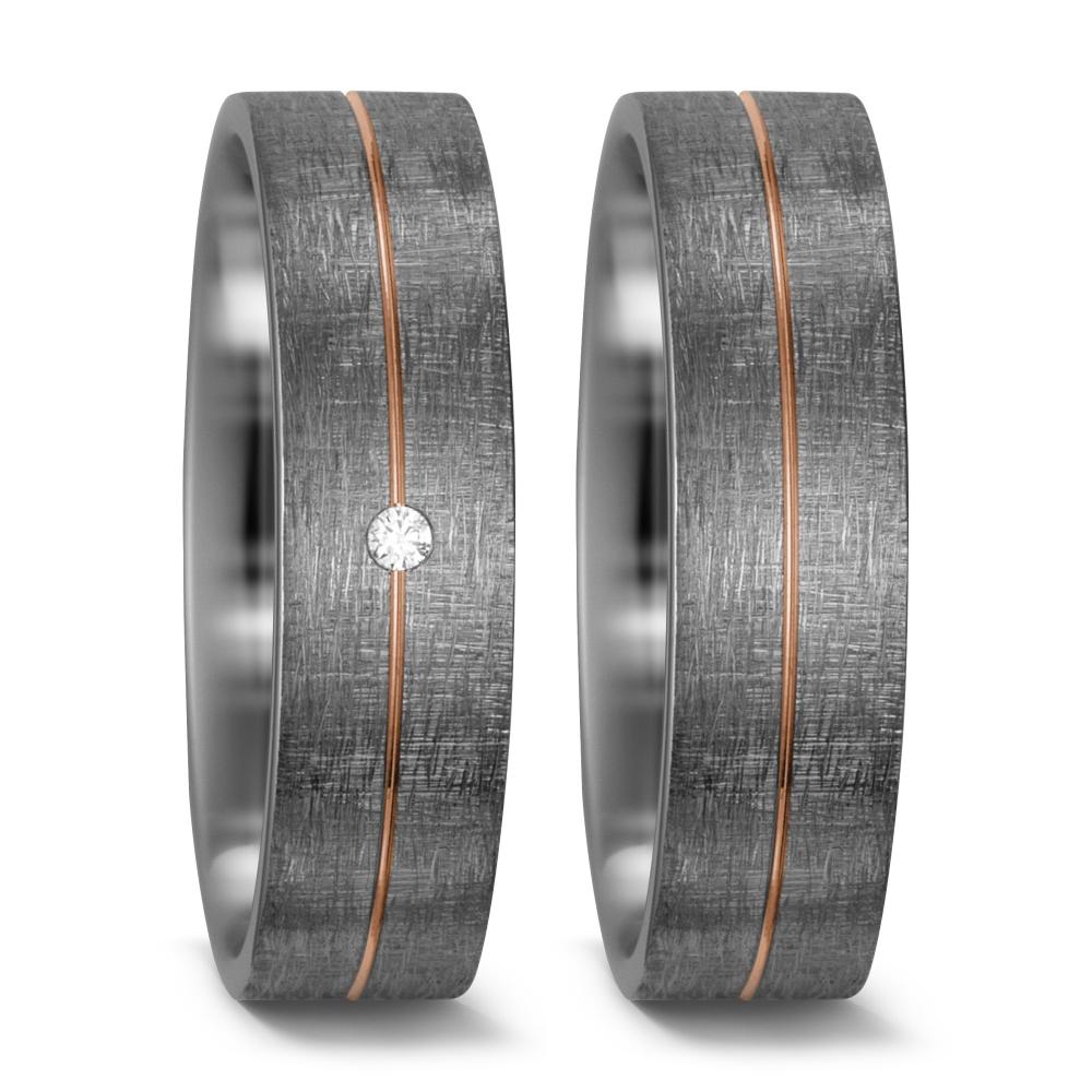 Partnerring 500 Palladium, 585/14 K Rotgold