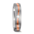 Anello del partner Oro bianco 750/18 carati, Oro rosso 750/18 carati Diamante bianco, 0.03 ct, tw-vsi