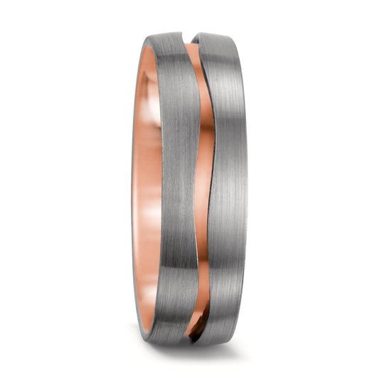 Anillo de pareja 750/oro rojo de 18 quilates, 750/oro blanco de 18 quilates