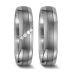 Partnerring 950 palladium, 500 palladium diamant vit, 0.04 ct, 4 stenar, w-si