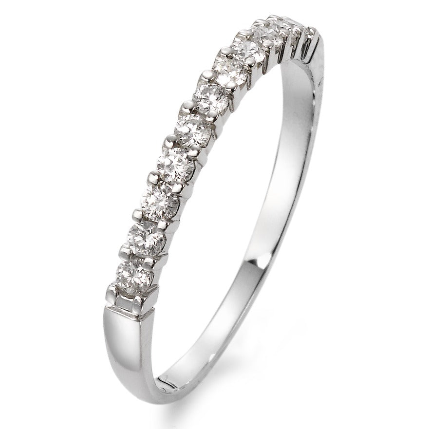 Anillo de memoria 750/oro blanco de 18 quilates Diamante blanco, 0.25 ct, 11 piedras, w-si
