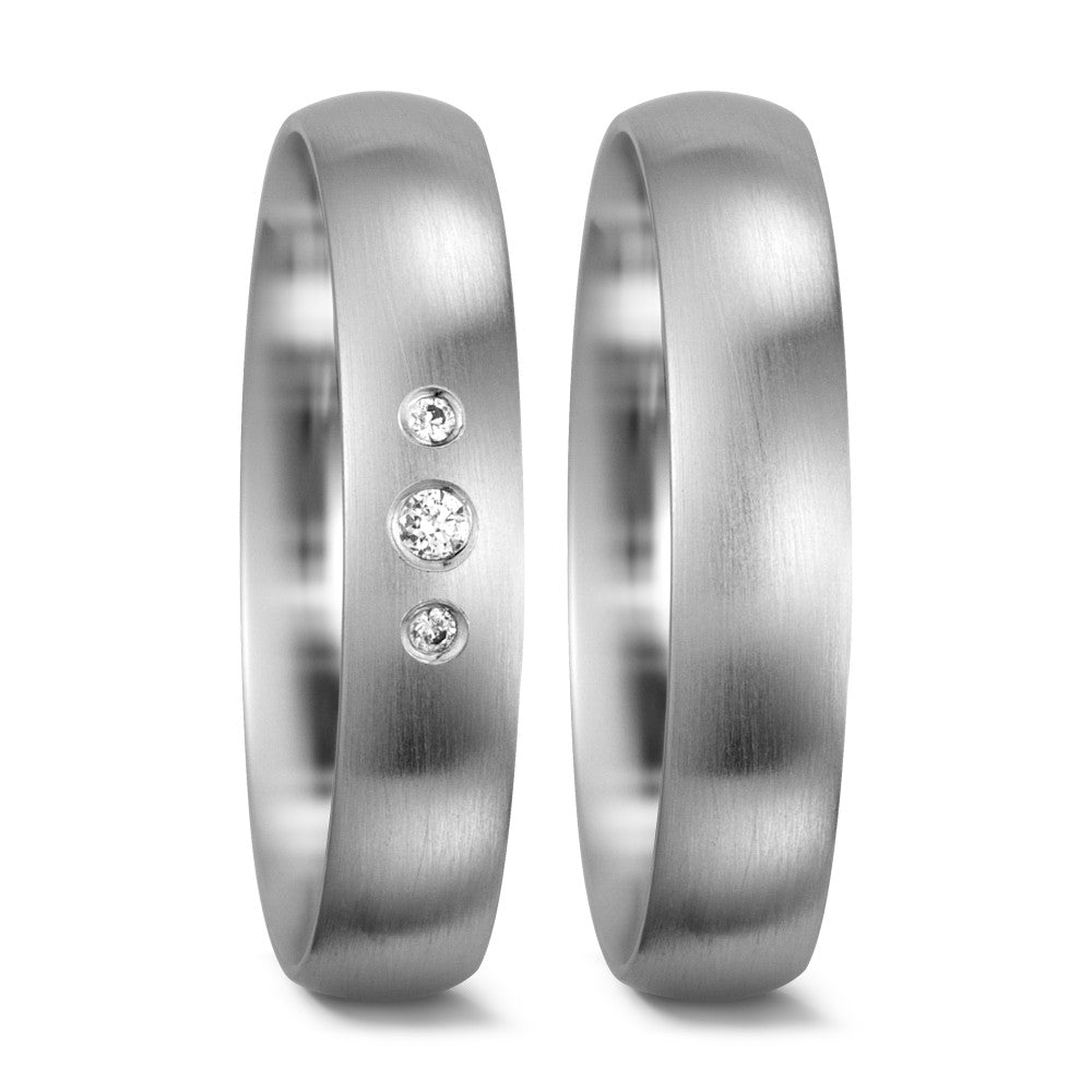 Partnerring 750/18 K vitguld diamant 0.05 ct, 3 stenar, tw-si