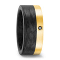 Anello Carbonio, Oro giallo 750/18 carati