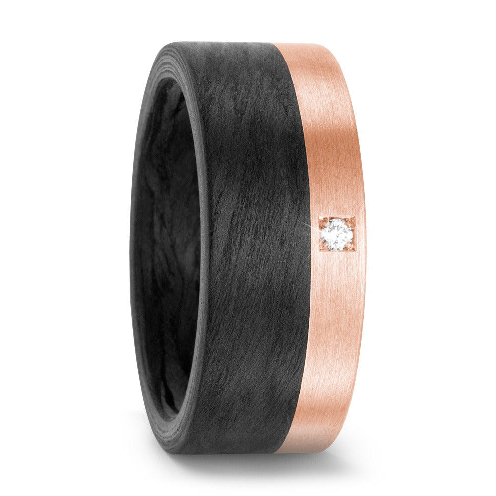Anello Carbonio, Oro rosso 750/18 carati