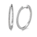 Orecchini circolari Oro bianco 750/18 carati Diamante bianco, 0.50 ct, 74 pietra, [Brillant], w-si
