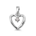 Hängsmycke 750/18 K vitguld diamant vit, 0.03 ct, [Brillant], w-si Hjärta Ø12 mm