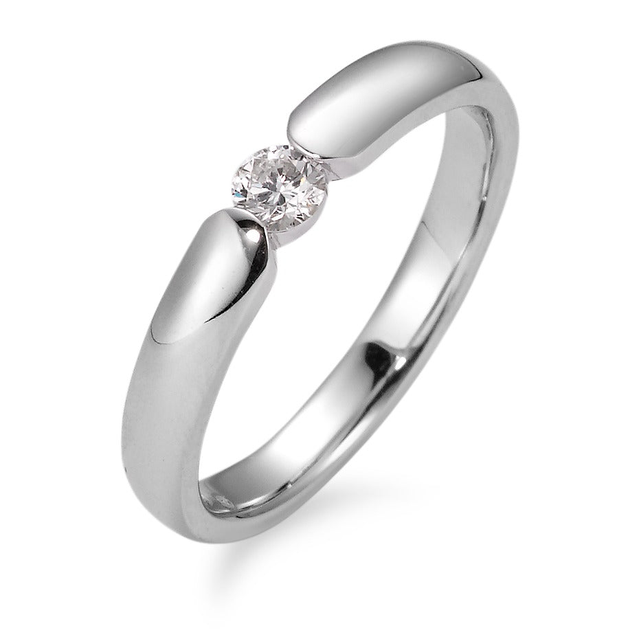 Solitärring 750/18 K vitguld diamant vit, 0.17 ct, [Brillant], w-si