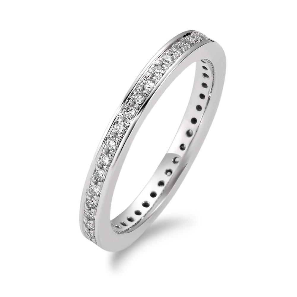 Memory ring 18k White Gold Diamond White, 0.25 ct, 42 Stones, brilliant, w-si