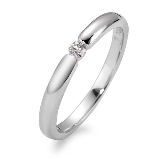 Solitär Ring 750/18 K Weissgold Diamant weiss, 0.06 ct, Brillantschliff, w-si
