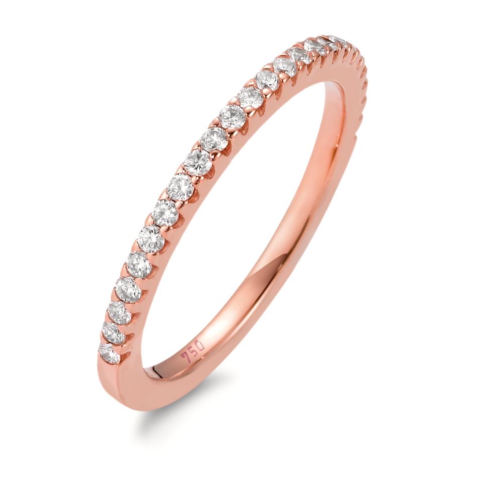 Bague d'éternité Or rose 18K Diamant blanc, 0.25 ct, 25 Pierres, brillant, w-si