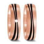 Partnerring 585/14 K roséguld, Kol diamant 0.02 ct, tw-si