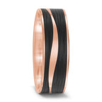 Anillo de pareja oro rosa de 585/14 kt, Carbón