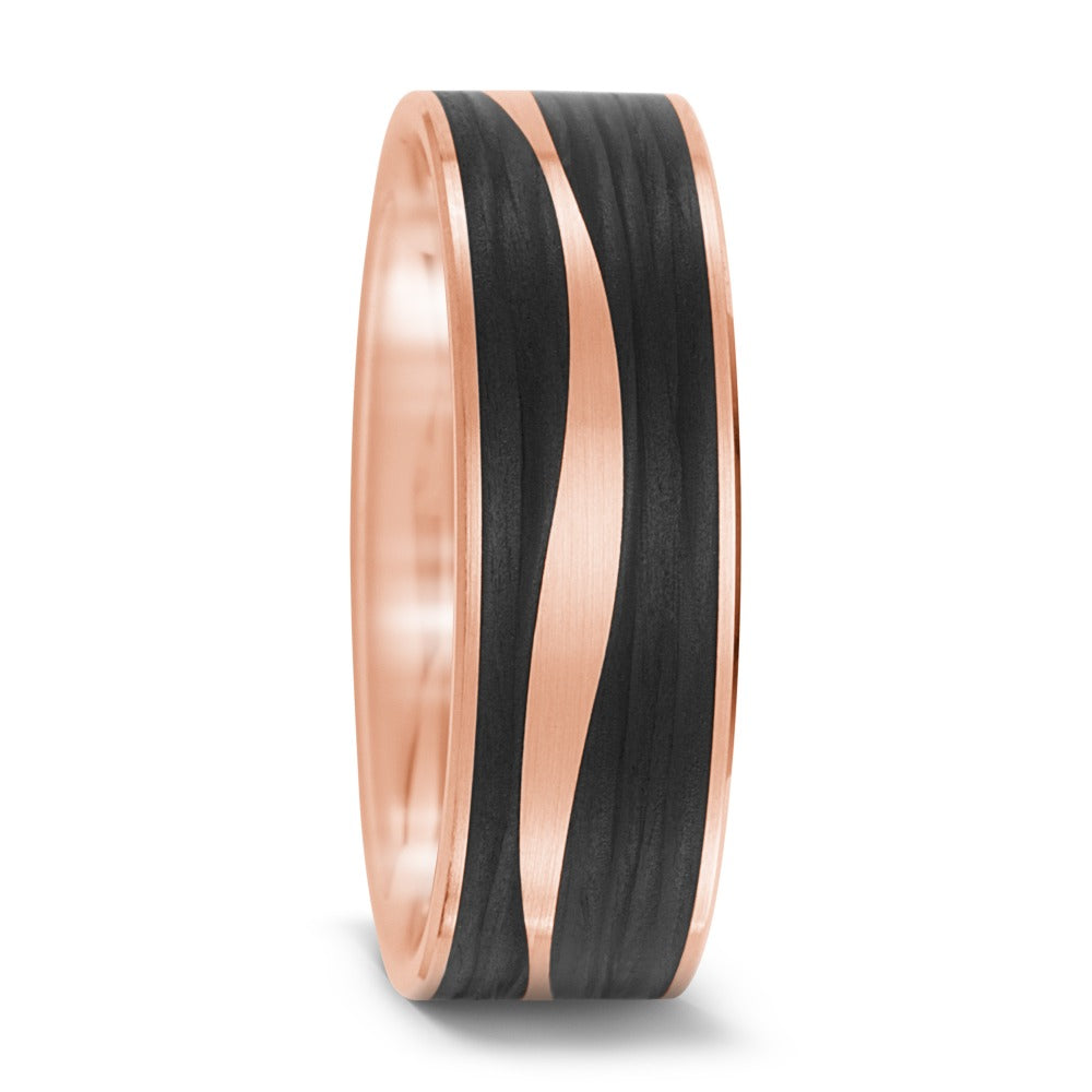 Anillo de pareja oro rosa de 585/14 kt, Carbón