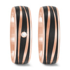 Wedding Ring 14k Rose Gold, Carbon