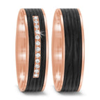 Wedding Ring 14k Rose Gold, Carbon