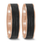 Wedding Ring 14k Rose Gold, Carbon