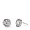 Ohrstecker Silber Zirkonia rhodiniert Ø8 mm