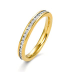 Bague d'éternité Acier inoxydable Zircone jaune PVD