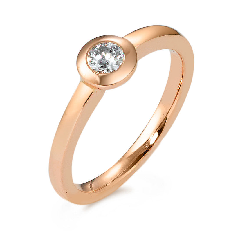 Finger ring 585/14 K roséguld diamant 0.20 ct, w-si