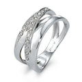 Ring 14k White Gold Diamond 0.10 ct, 17 Stones, w-si