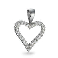 Colgante 750/oro blanco de 18 quilates Diamante 0.31 ct, 26 piedras, w-si Corazón Ø14 mm