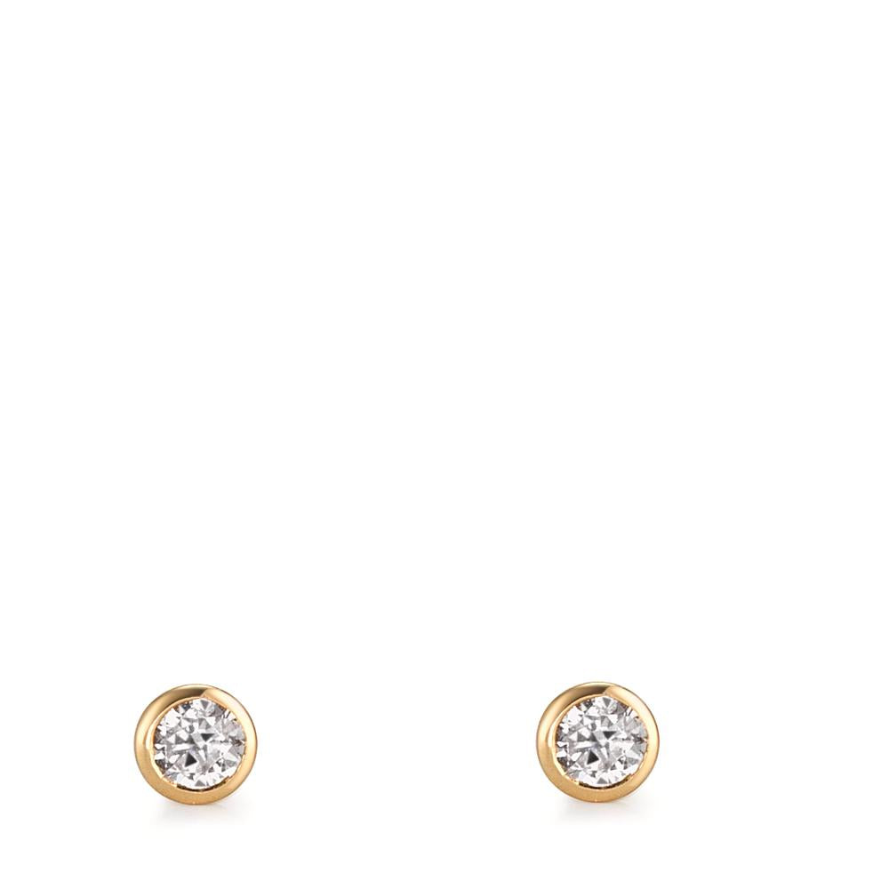 Pendientes 750/oro amarillo de 18 quilates Circonita 2 piedras Ø3 mm