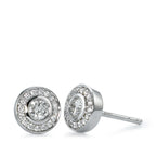 Stud earrings 18k White Gold Diamond 0.39 ct, 34 Stones, w-si Ø7 mm