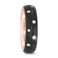 Anillo de dedo 750/oro rosa de 18 quilates, Carbón Diamante 0.36 ct, 16 piedras, w-si