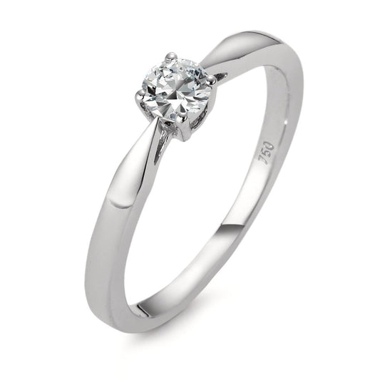 Solitaire ring 18k White Gold Diamond White, 0.20 ct, w-si