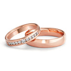 Anillo de pareja 750/oro rojo de 18 quilates