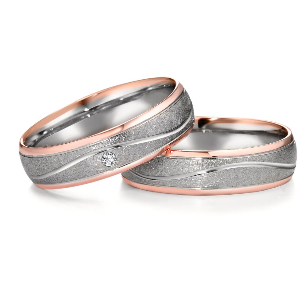 Anello del partner Oro rosso 750/18 carati, 500 Palladio