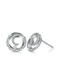 Stud earrings 18k White Gold Diamond 0.30 ct, 56 Stones, brilliant, w-si Ø10 mm