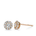 Örhängen med knoppar 750/18 K rött guld diamant 0.50 ct, 22 stenar, [Brillant], w-si Ø6 mm