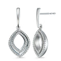 Drop Earrings 18k White Gold Diamond 0.42 ct, 124 Stones, brilliant, w-si