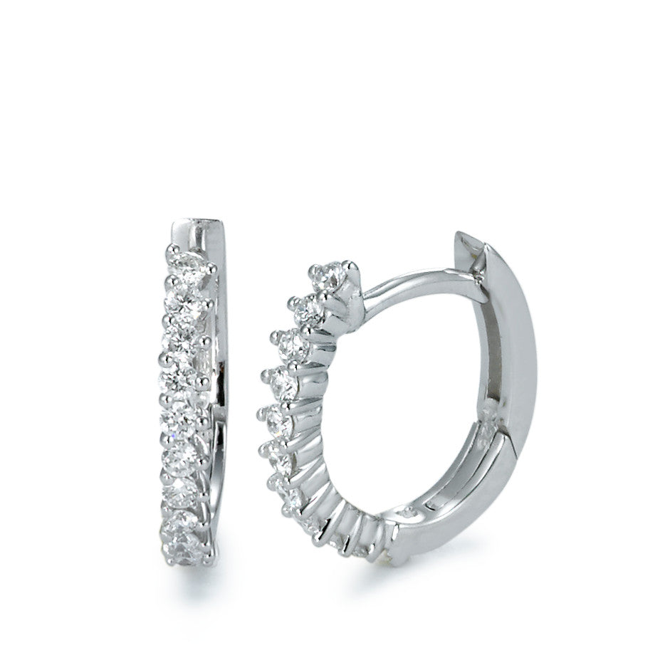 Aro con bisagra 750/oro blanco de 18 quilates Diamante 0.25 ct, 22 piedras, [Brillant], w-si