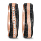Partnerring 585/14 K Rosegold, Carbon Diamant 0.091 ct, 13 Steine, tw-si