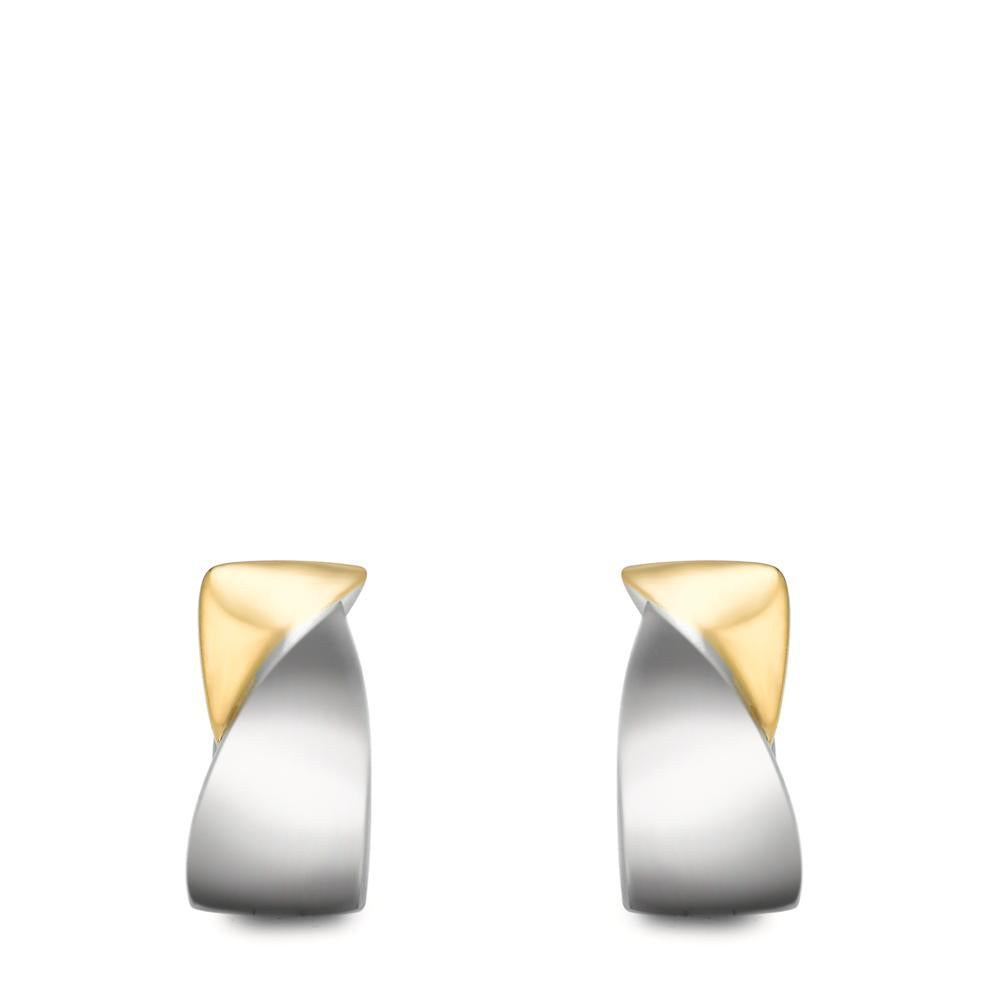 Hopfällbara örhängen rostfritt stål tvåfärgad IP-belagd