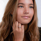 Fingerring Silber Zirkonia rhodiniert