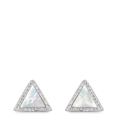 Stud earrings Silver Zirconia Rhodium plated