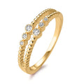 Bague Argent Zircone 6 Pierres Plaqué or