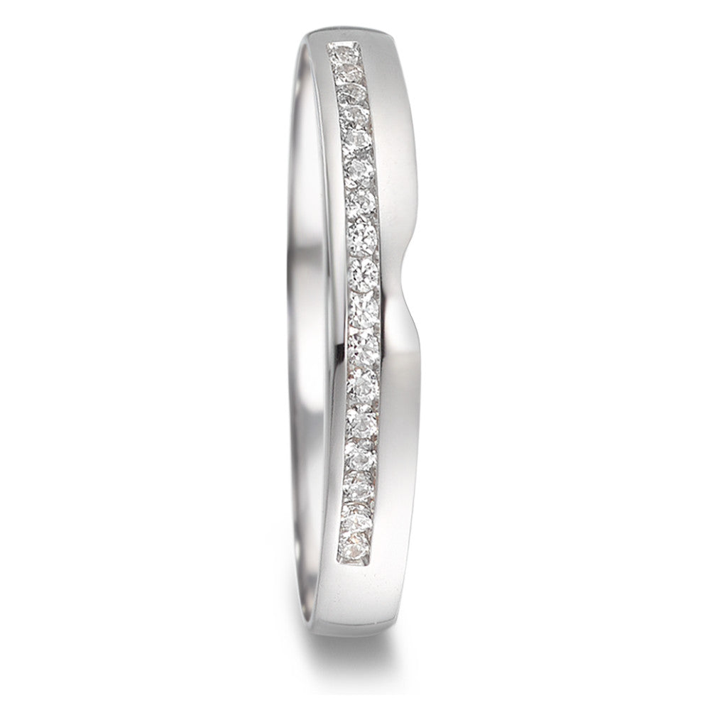 Partnerring 750/18 K vitguld diamant 0.085 ct, 17 stenar, tw-vsi