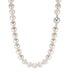 Collier Silber rhodiniert Süsswasserzuchtperlen weiss 8-8.5 mm 42 cm