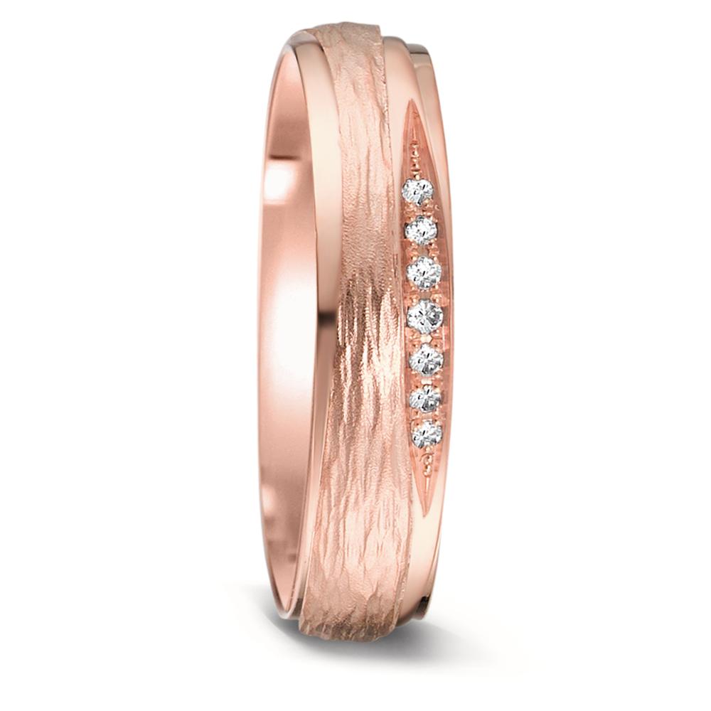 Wedding Ring 18k Rose Gold Diamond 0.048 ct, 7 Stones, tw-si