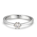Bague solitaire Or blanc 18K Diamant blanc, 0.20 ct, brillant, w-si